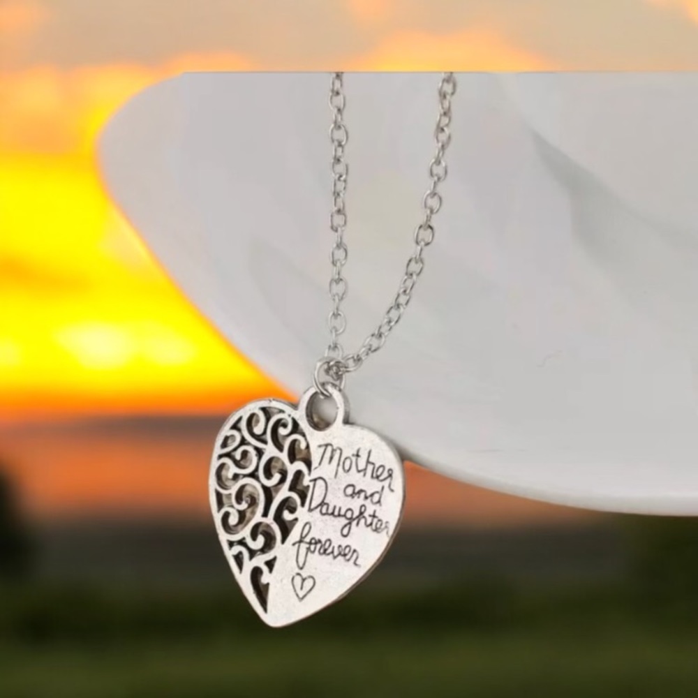 Mother And Daughter Heart Eternal Love Necklace
